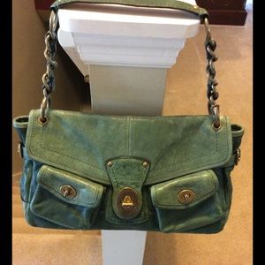 Coach Legacy Satchel Green Distressed Leather
